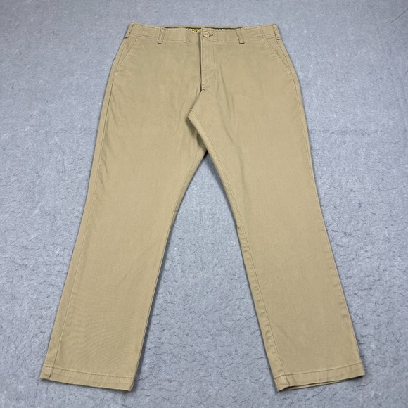 Lee Extreme Comfort Pants Men's 36x32 Beige Flat Front Stretch Performance Chino - Picture 1 of 13